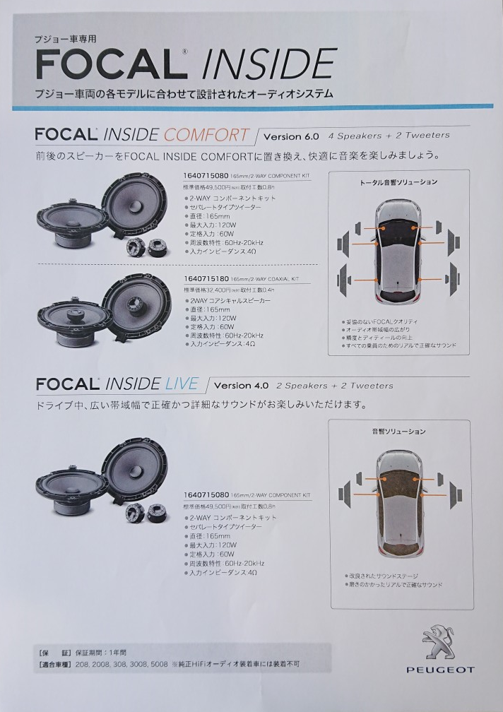 FOCAL スピーカーキット 発売のお知らせ